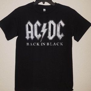 New "AC/DC Back In Black" Rock T-Shirt Small–2XL
